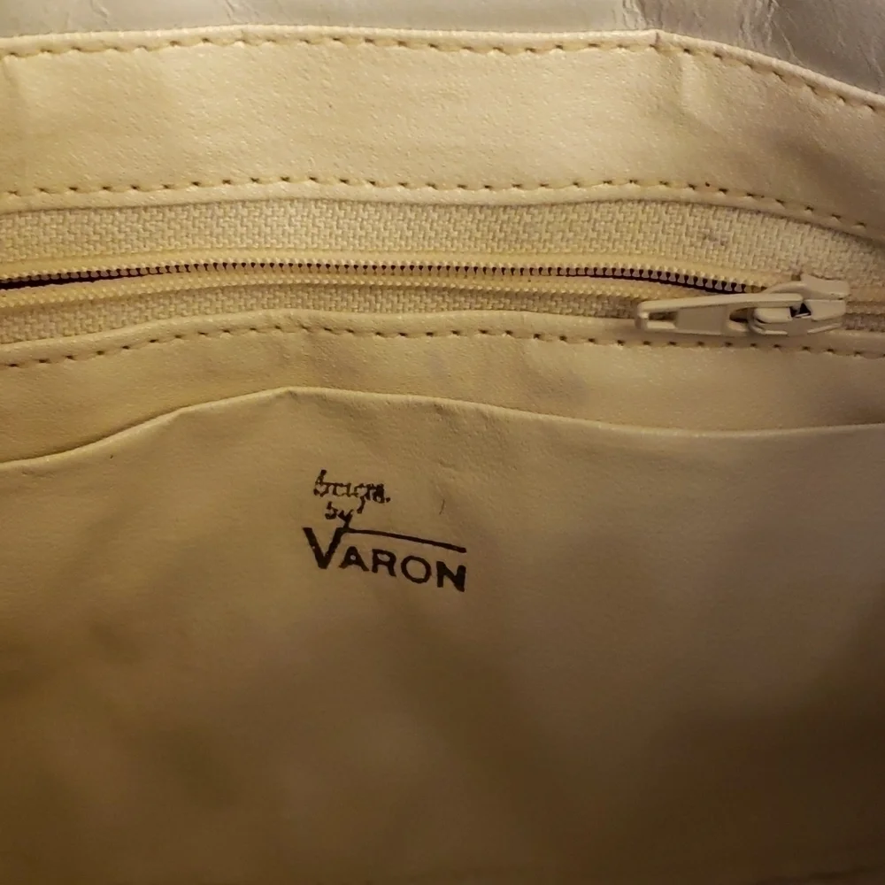 VINTAGE Varon Snakeskin & Leather Shoulder Bag Clutch Tan & Brown EUC